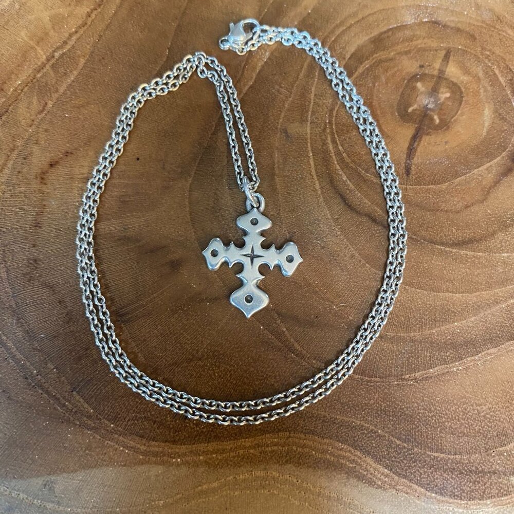 RETIRED James Avery Maltese Cross Necklace, 18", Sterling Silver